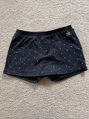 Rebel Athletic Black Women's Active Skort with Sparkle Studs Adult Small